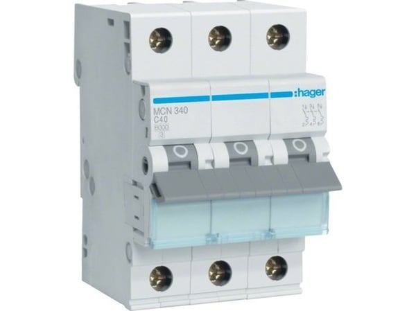 Hager MCN340, 50 - 60 Hz, 40 A, 3P