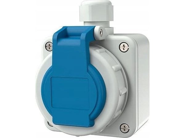 Mennekes Schuko pistorasia 16A, 2p+E, 230V, bl 10863
