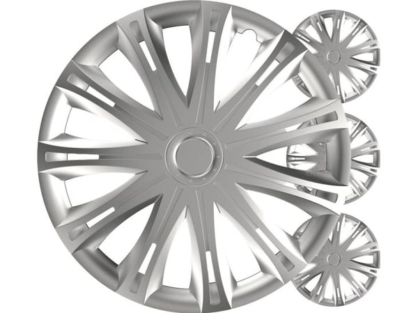 Versaco hjulkapsler 4 stk. komplett spark sølv 15" color box