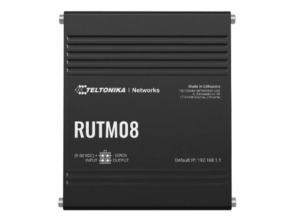 Teltonika RUTM08 - Ruter 3-portssvitsj - 1GbE, IEEE 802.3u, PPP - DIN-skinnemonterbar, veggmonterbar, overflatemonterbar