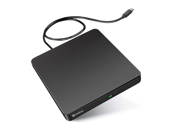 Sandberg - Platestasjon - DVD±RW (±R DL) / DVD-RAM - USB-C - ekstern