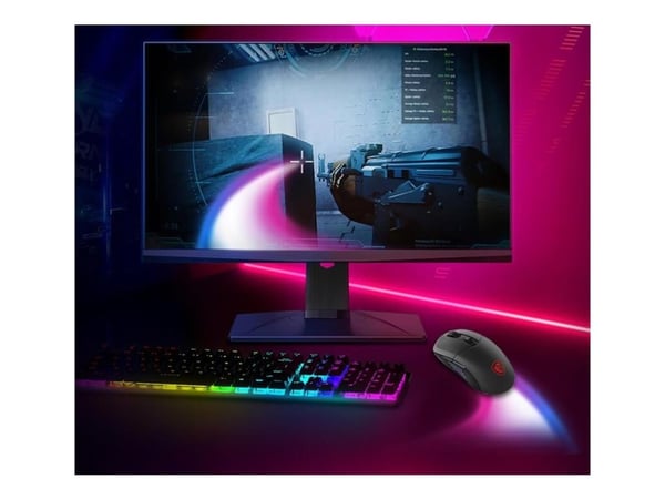 MSI VERSA 300 ELITE - Mus - ergonomisk - optisk - 6 knapper - trådløs, kablet - 2.4 GHz, Bluetooth 5.3, USB
