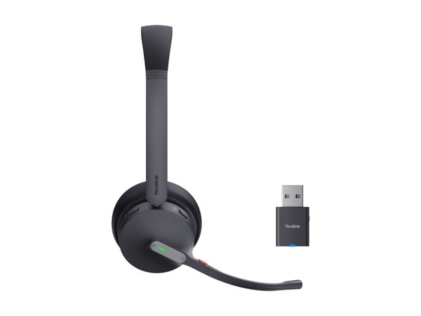 Yealink WH64 Hybrid Dual - Hodesett - on-ear - DECT / Bluetooth - trådløs - USB-A via DECT adapter, USB-C - UC-sertifisert