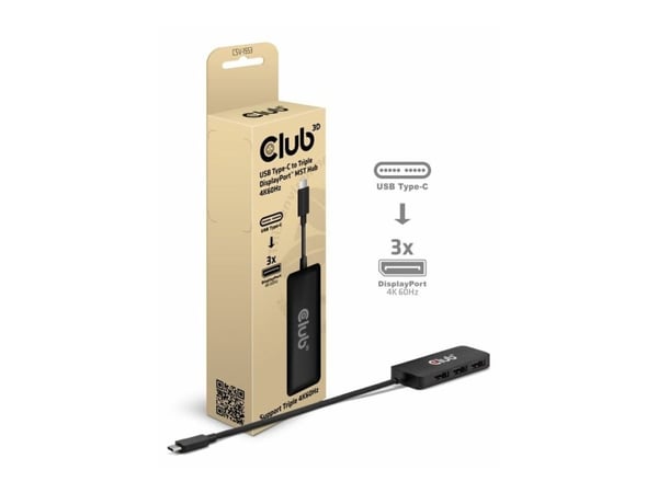 Club 3D CSV-1553 - Dokkingstasjon - USB-C / Thunderbolt 4 - 3 x DP++