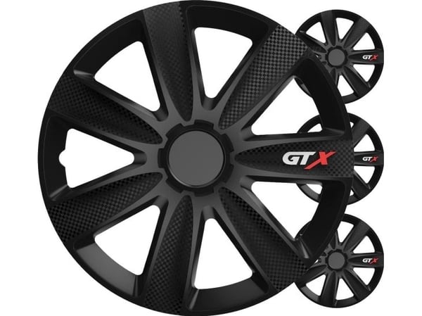 Versaco hjulkapsler 4 stk komplett gtx carbon svart 16" color box