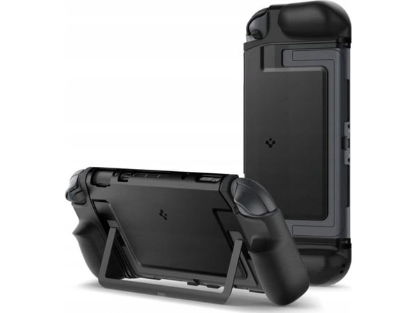 Spigen Dual Grip, Etui, Nintendo, Sort, Polykarbonat (PC), Termoplastisk polyuretan (TPU), Nintendo Switch, Fallsikker, Ripebestandig