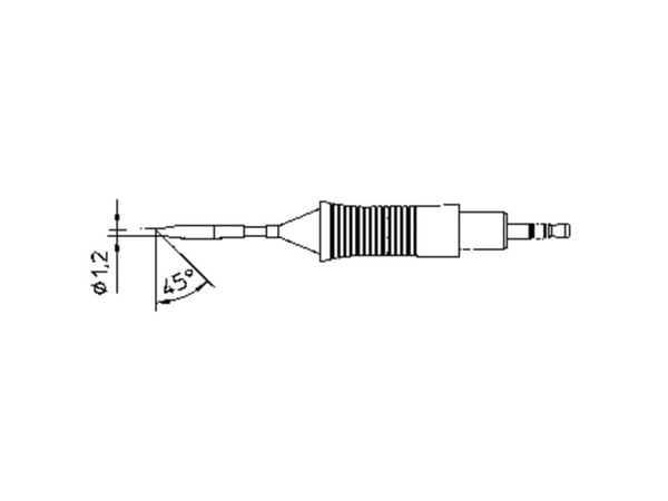 Weller RTM 012 B (RT 6 45°), Loddespiss, Weller, WXMP / WMRP, 40 W, Svart, Sølv, 1 stykker