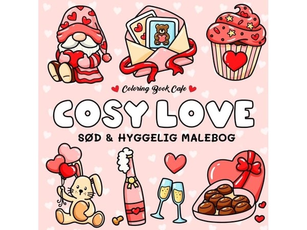 Målarbok: Cozy Love - Cozy Coloring | Coloring Book Cafe | Kieli: Tanska