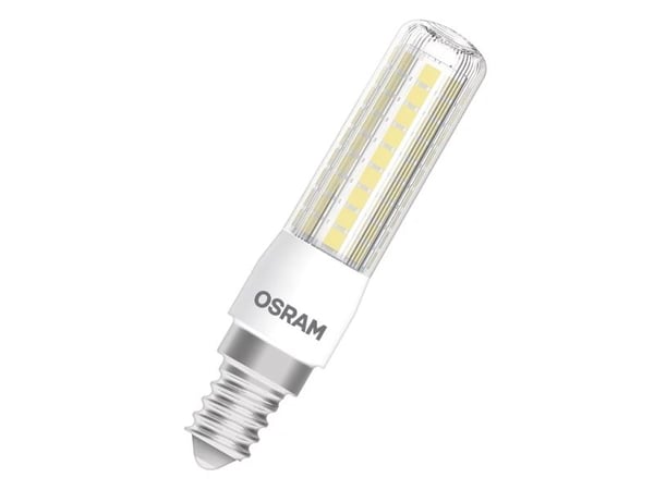 LEDVANCE T Slim - LED-lyspære - form: korn - klar finish - E14 - 7 W (ekvivalent 60 W) - klasse E - varmt hvitt lys - 2700 K