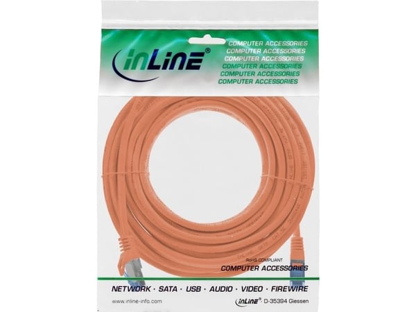 InLine 72605O, 5 m, Cat6a, S/FTP (S-STP), RJ-45, RJ-45, Oranssi