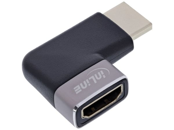 InLine HDMI-sovitin A pistorasia 90° oikealle 8K UHD (17991D)