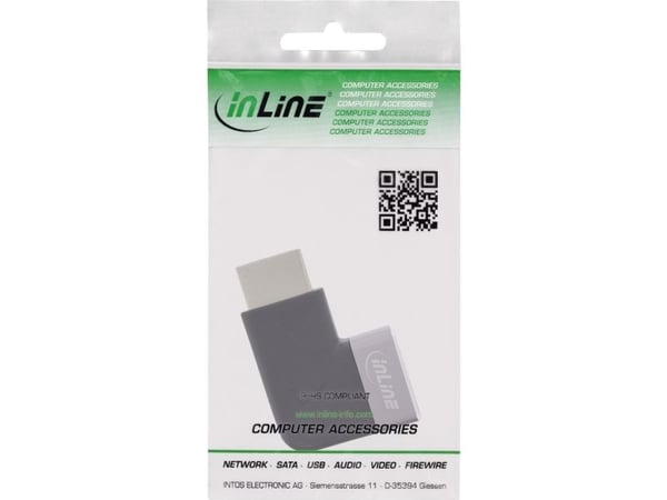 InLine HDMI-sovitin A pistorasia 90° oikealle 8K UHD (17991D)