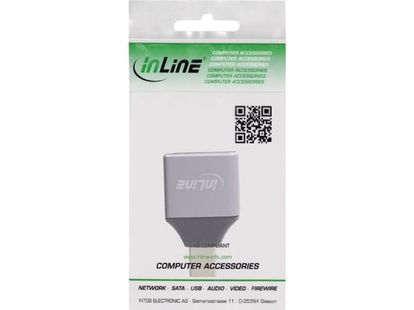 InLine 17291C, DisplayPort, Mini DisplayPort, harmaa, musta