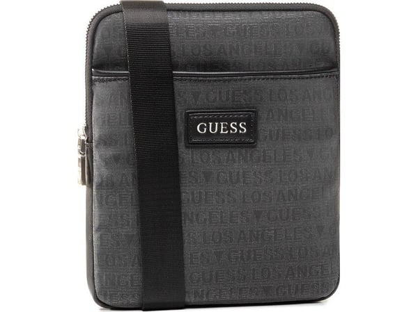 Guess Dan Flat Top Zip tekstil crossbody-bag, grå, 19 x 23 x 2,5 cm