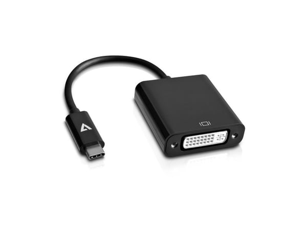 V7 - Extern videoadapter - USB-C - DVI - svart