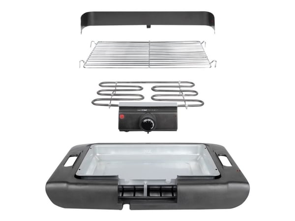 Clatronic BQ 3507, 2000 W, Grilli, Sähkö, Pöydän pinta, Grid, Musta