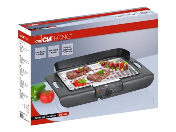 Clatronic BQ 3507 - Utegrill - elektrisk - 870 kvadratcentimeter - svart