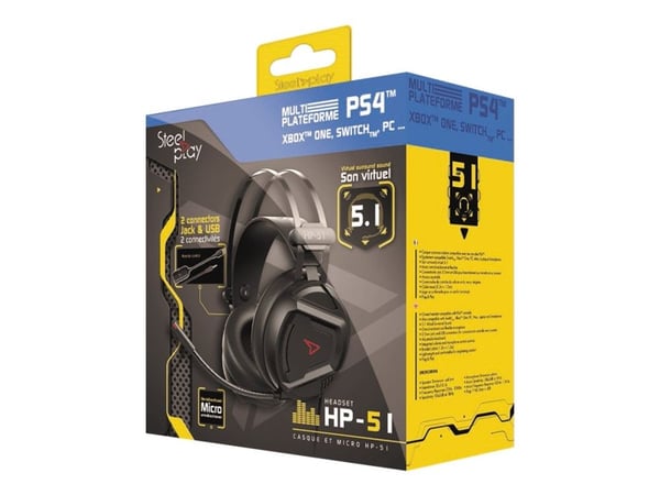 Steelplay HP51, Langallinen, Pelaaminen, 20 - 20000 Hz, 329 g, Kuulokkeet, Musta, Punainen