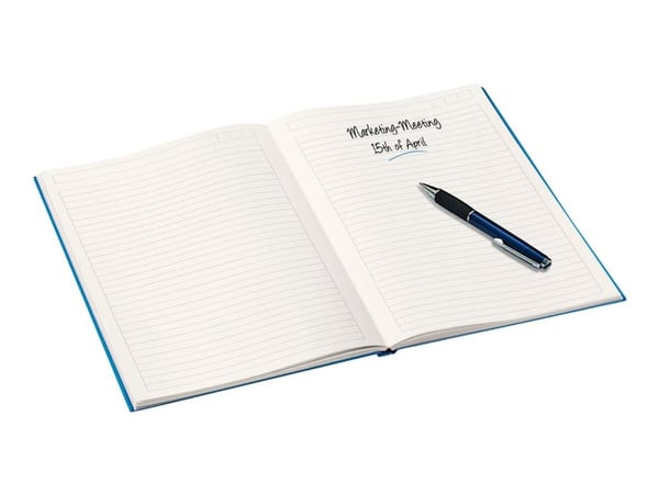 Leitz WOW - Anteckningsblock - fodralbunden - A5 (148 x 210 mm) - rektangulär - 80 ark - linjerad - metalliskt blå - kartong