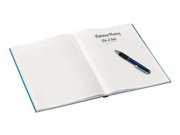Leitz WOW - Notatbok - innbundet - A5 (148 x 210 mm) - 80 ark - kvadratisk - metallic blå - papp