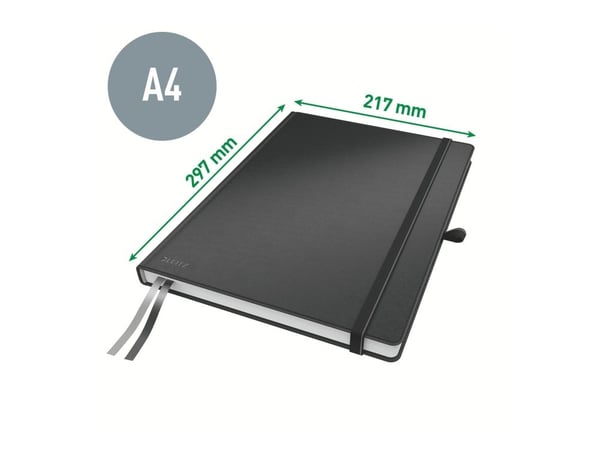Leitz Muistikirja Complete A4 viivat 96g 80 ark., musta, A4, Kovakantinen