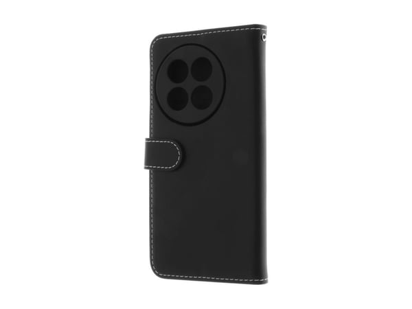 Insmat - Lommebok for mobiltelefon - ekte skinn, kartong+papir+aluminiumsfolie, termoplast-polyuretan (TPU), bomullssting - svart - for OnePlus 13R