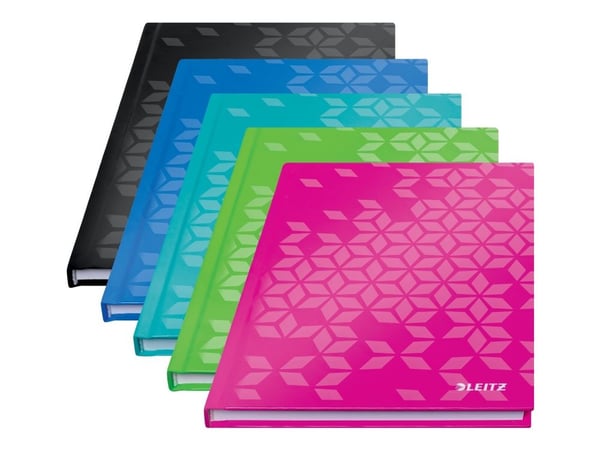 Leitz WOW - Anteckningsblock - fodralbunden - A5 (148 x 210 mm) - rektangulär - 80 ark - linjerad - metalliskt blå - kartong
