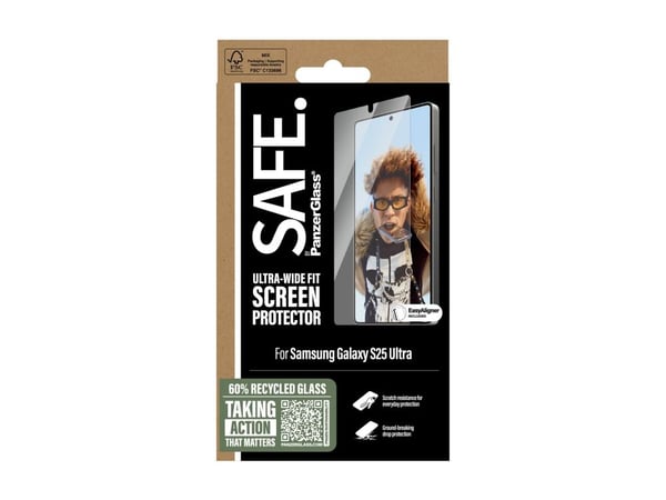 SAFE. by PanzerGlass - Skjermbeskyttelse for mobiltelefon - ultravid passform m. EasyAligner - glass - for Samsung Galaxy S25 Ultra