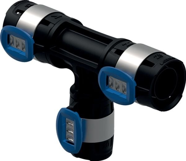 Geberit FlowFit T-stykke reduceret: Materiale=PPSU, d=32mm, d1=20mm, d2=32mm