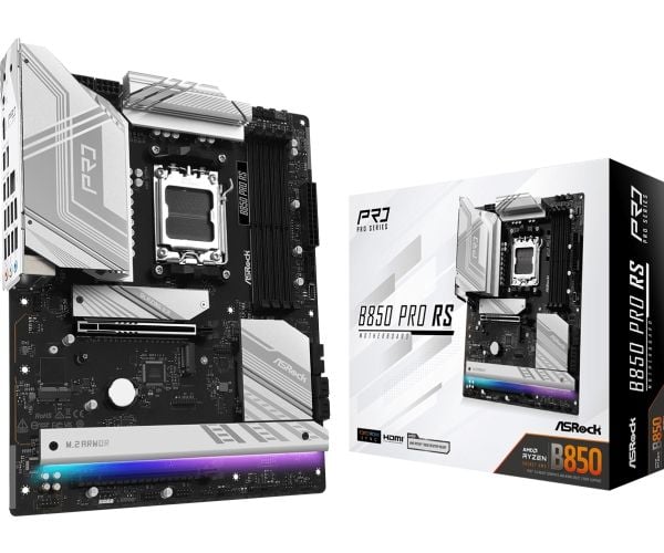 ASRock B850 Pro RS - Hovedkort - ATX - Socket AM5 - AMD B850 Chipset - USB-C 3.2 Gen 2x2, USB-C 3.2 Gen2, USB-C 3.2 Gen 1, USB 3.2 Gen 1 - 2.5 Giga...
