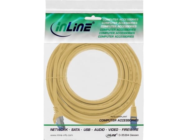 InLine 72607Y, 7,5 m, Cat6a, S/FTP (S-STP), RJ-45, RJ-45, Gult