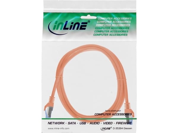 InLine 72602O, 2 m, Cat6a, S/FTP (S-STP), RJ-45, RJ-45, Oranssi