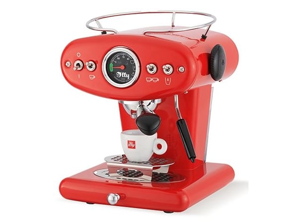 Illy X1, Espressomaskin, 1 l, Kaffe pute, Malt kaffe, 1200 W, Sort, Rød, Rustfritt stål