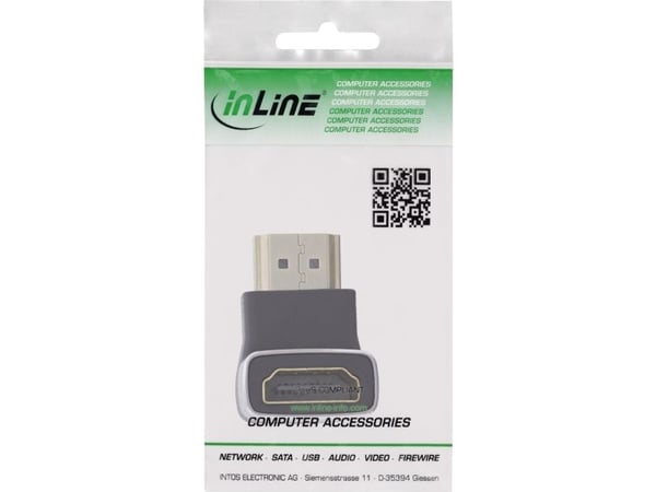 InLine HDMI-sovitin A pistorasia 90° pohja 8K UHD (17991F)