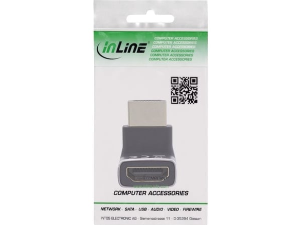 InLine HDMI-adapter A hannkontakt 90° topp 8K UHD (17991G)