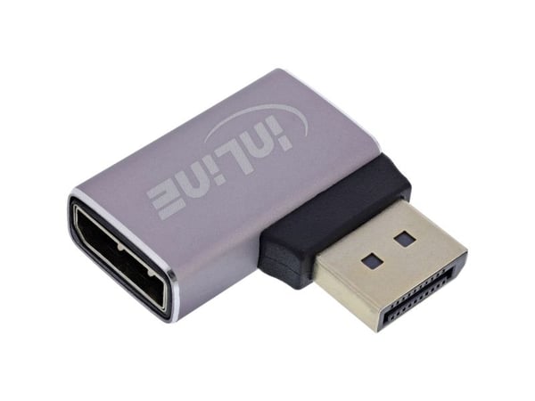 InLine DisplayPort 1.4-adapter hann/hunn 90° høyre 8K (17291D)