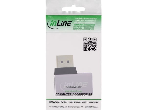 InLine DisplayPort 1.4-adapter hann/hunn 90° høyre 8K (17291D)