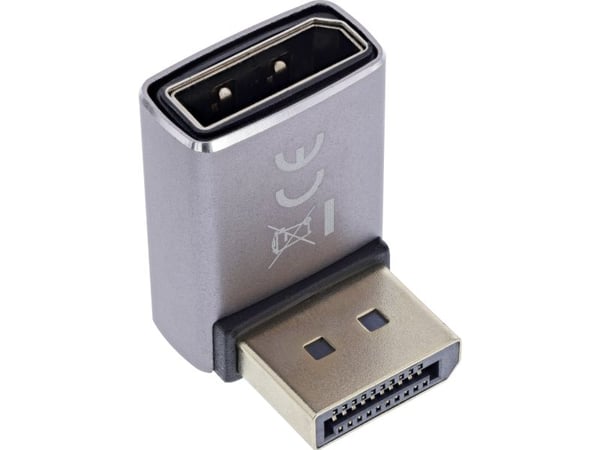 InLine DisplayPort 1.4 adapter stikkontakt 90° topp 8K (17291G)