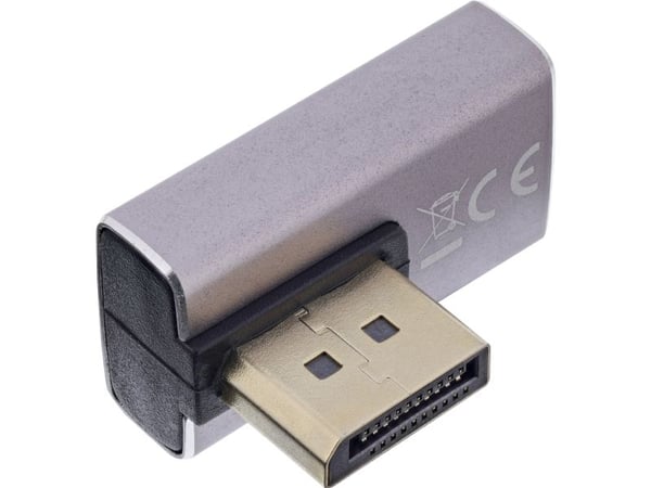 InLine 17291H, DisplayPort, DisplayPort, harmaa, musta