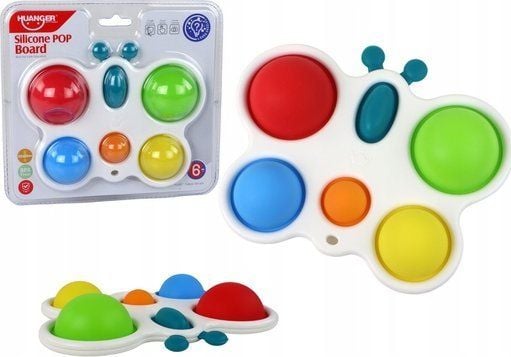 LeanToys Silikoni värillinen perhonen Pop It opettavainen valkotaulu