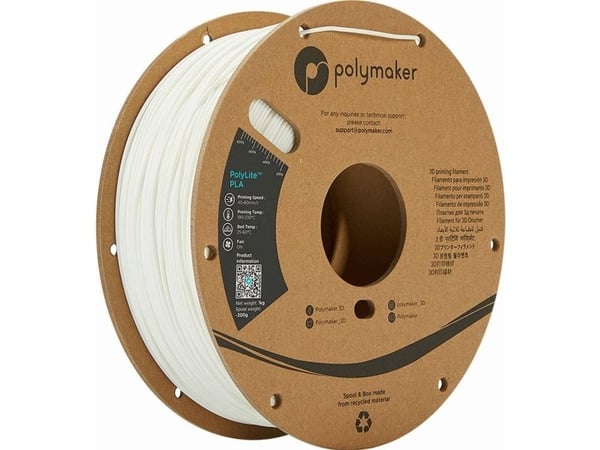 Polymaker PM70985 PLA-filament 1,75 mm PolyLite™ 5000 g, hvit