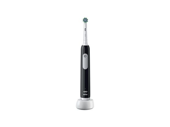 Oral-B Pro 1 Cross Action, Aikuinen, Pyörivä/värähtelevä hammasharja, Päivittäinen käyttö, Herkkä, Valkaisu, Musta, 4 x 30 s, Black Onyx