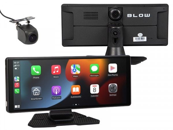 Multimedie-stasjon trådløs CarPlay 5.0 med videoopptaker og ryggekamera