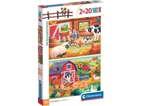 Clementoni pussel SuperColor The Farmyard Family 2x20 bitar (24818)
