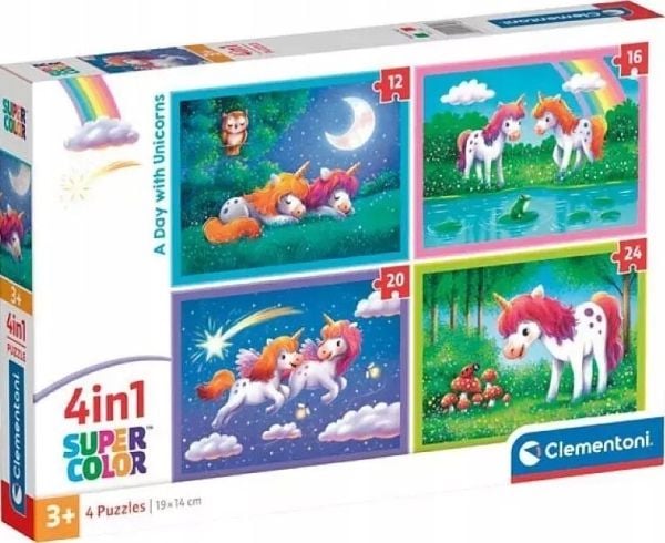 Clementoni Pussel SuperColor 4i1 Land med enhörningar totalt 72 bitar (21740)