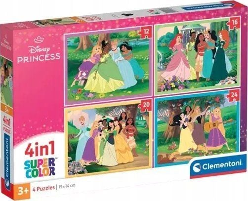 Clementoni Puzzle SuperColor 4in1 Disney Princess - yhteensä 72 palaa (21746)