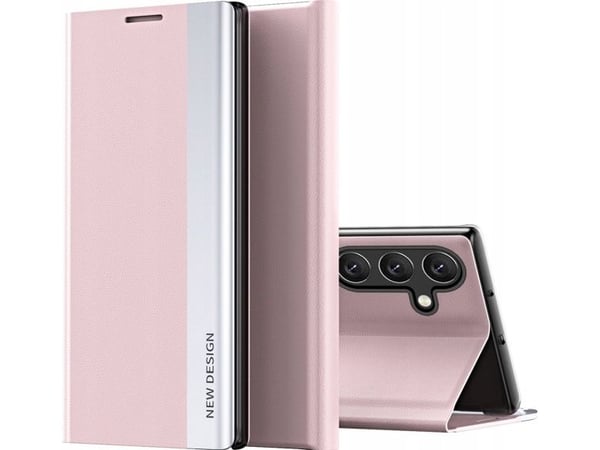 Sleep Case Pro Samsung Galaxy S25 deksel med flip og stativ - rosa