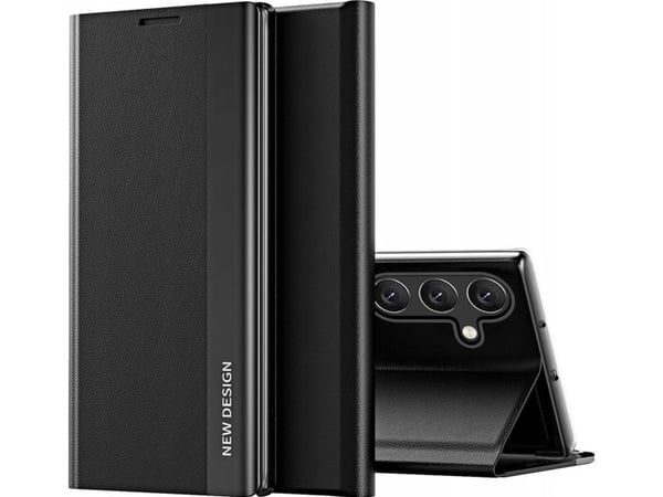 Sleep Case Pro Samsung Galaxy S25+ deksel med klaff og stativ - Svart