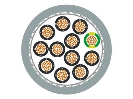 Lapp ÖLFLEX CHAIN 809 CY, 100 m, harmaa, PVC, 36 kg/km, 45 kg/km, 300 V