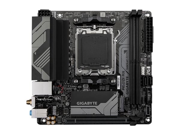 Gigabyte A620I AX - 1.0 - hovedkort - mini-ITX - Socket AM5 - AMD A620 Chipset - USB 3.2 Gen 1, USB-C 3.2 Gen 1, USB 3.2 Gen 2 - 2.5 Gigabit LAN, W...